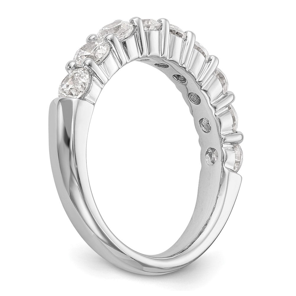 14K White Gold 9-Stone Shared Prong 1 carat Complete Round Diamond Band
