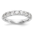 14K White Gold 9-Stone Shared Prong 1 carat Complete Round Diamond Band