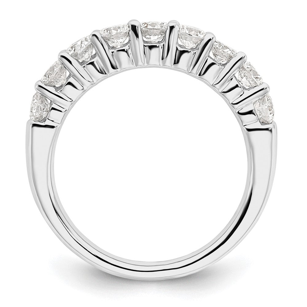 14K White Gold 9-Stone Shared Prong 1.15 carat Complete Round Diamond Band
