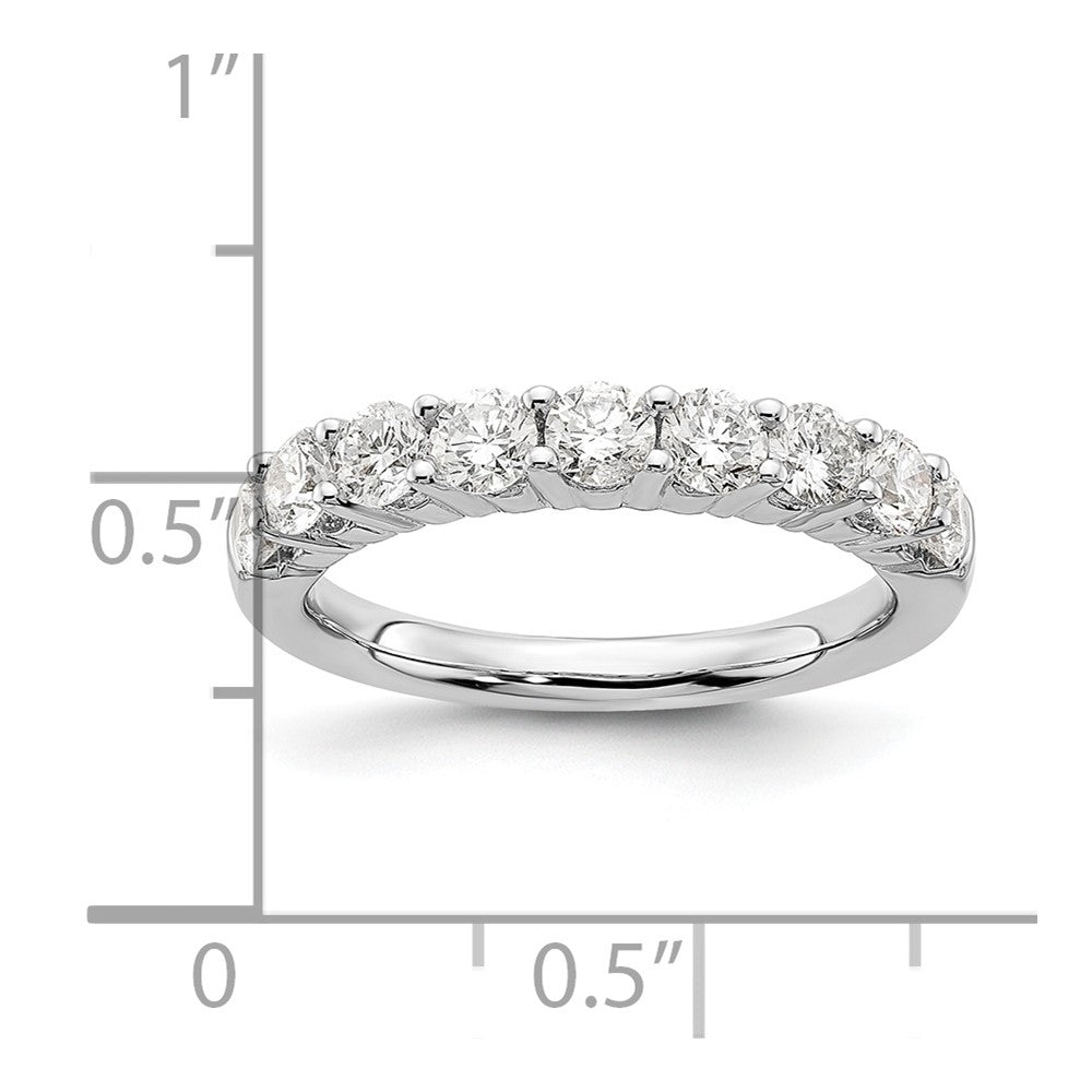 14K White Gold 9-Stone Shared Prong 1.15 carat Complete Round Diamond Band