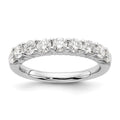 14K White Gold 9-Stone Shared Prong 1.15 carat Complete Round Diamond Band