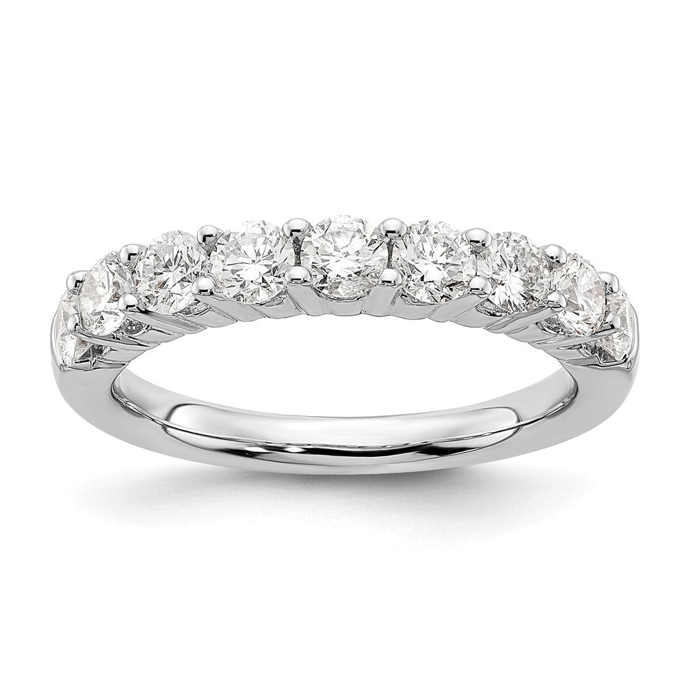 14K White Gold 9-Stone Shared Prong 1.15 carat Complete Round Diamond Band