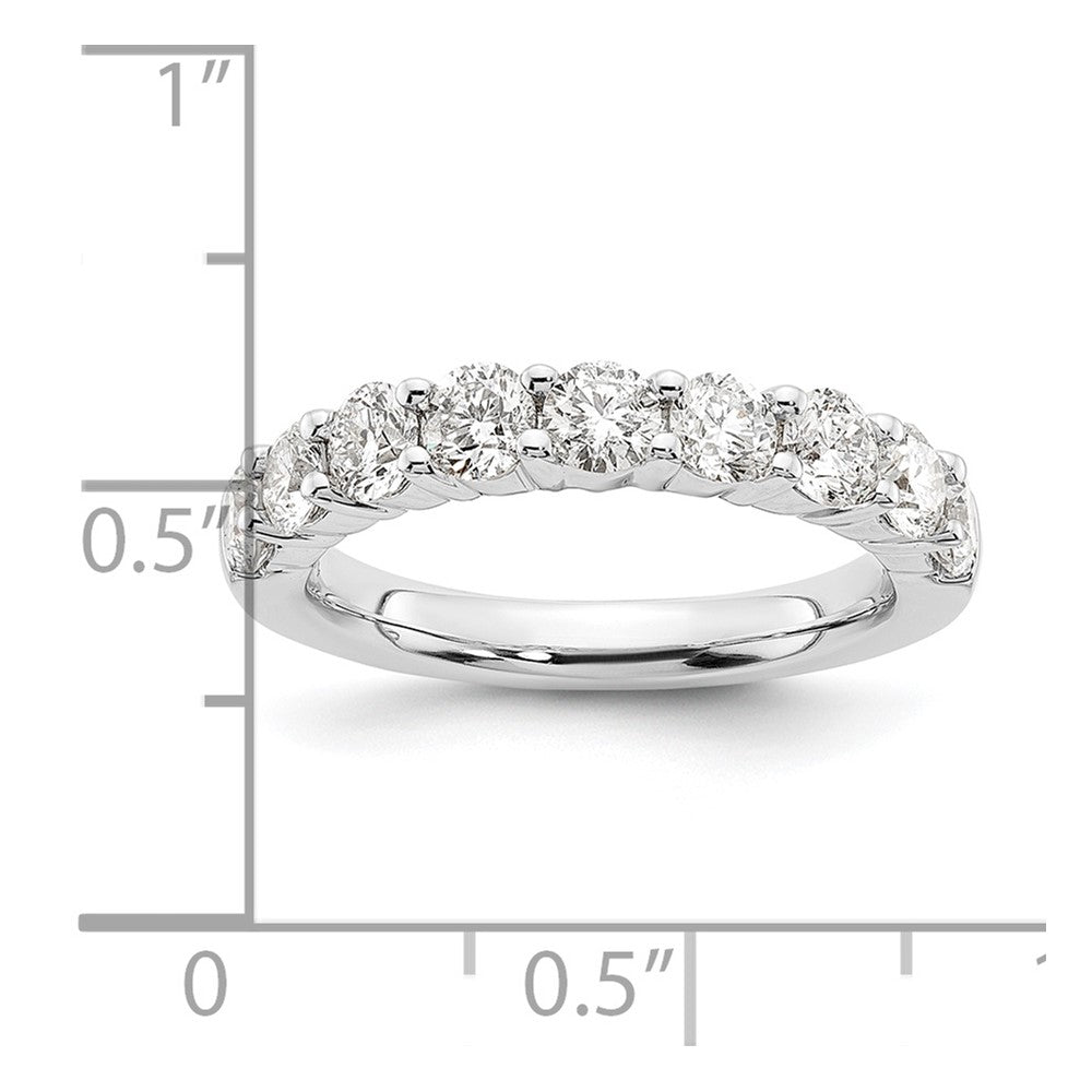14K White Gold 9-Stone Shared Prong 1.6 carat Complete Round Diamond Band