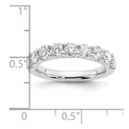 14K White Gold 9-Stone Shared Prong 1.6 carat Complete Round Diamond Band