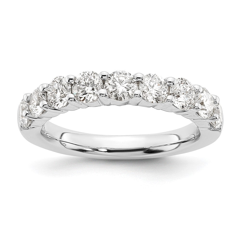 14K White Gold 9-Stone Shared Prong 1.6 carat Complete Round Diamond Band