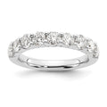 14K White Gold 9-Stone Shared Prong 1.6 carat Complete Round Diamond Band