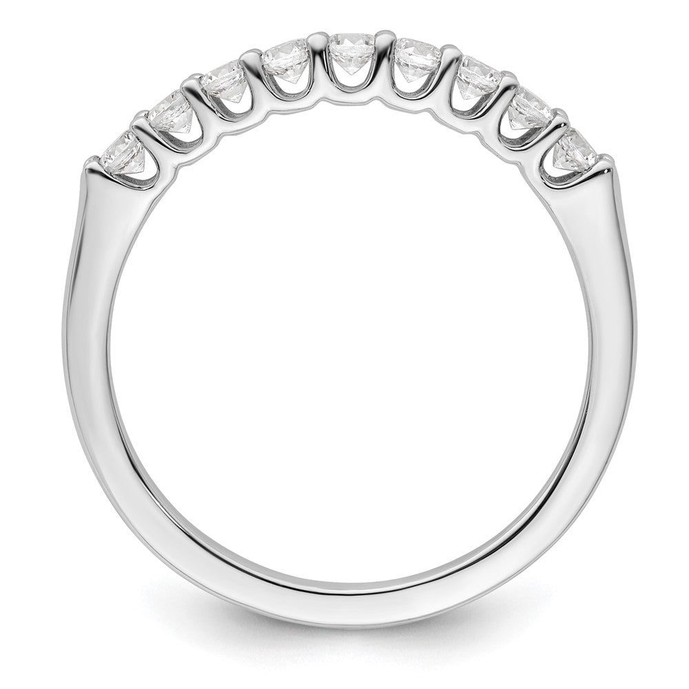 14K White Gold 9-Stone Shared Prong 1/3 carat Complete Round Diamond Band