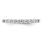 14K White Gold 9-Stone Shared Prong 1/3 carat Complete Round Diamond Band