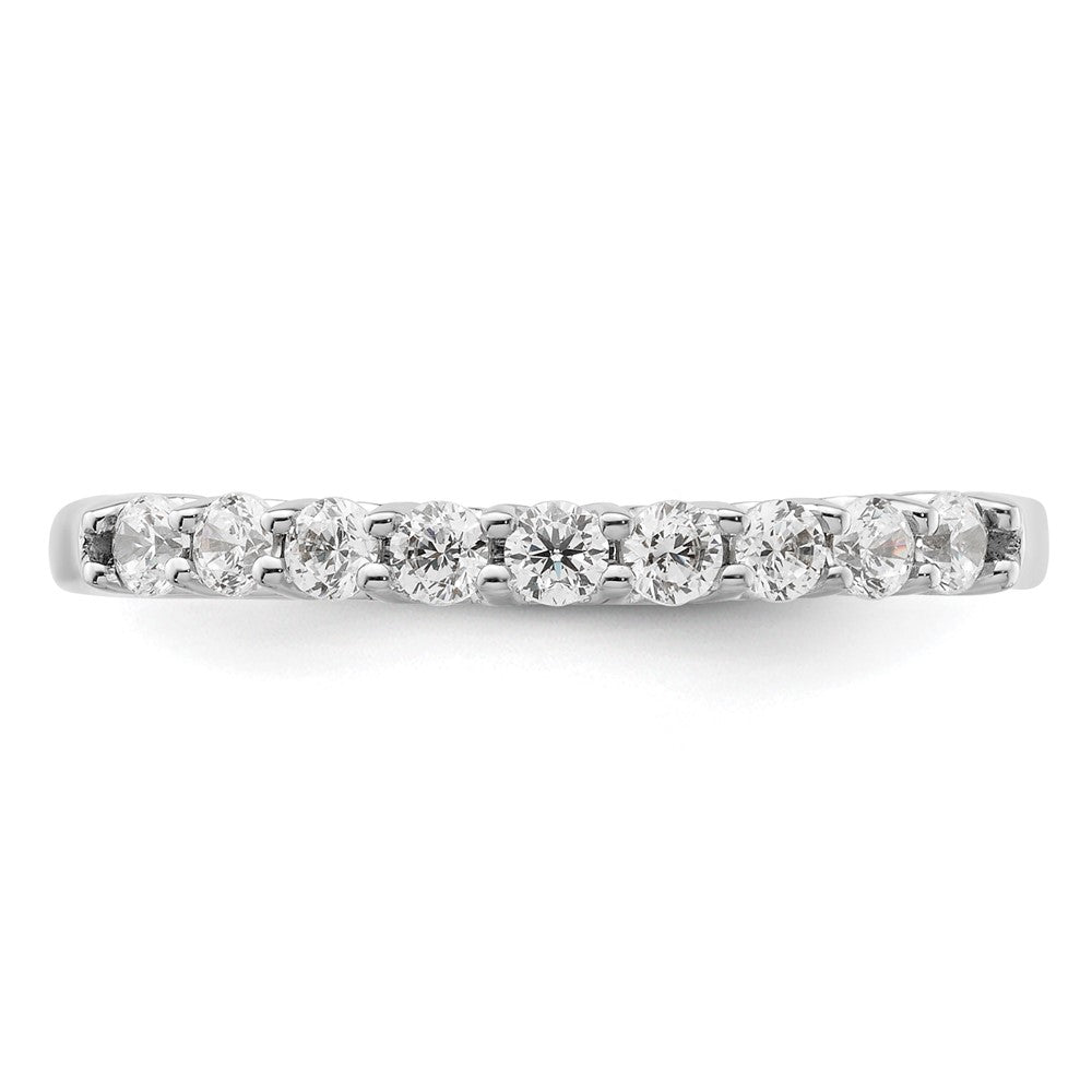 14K White Gold 9-Stone Shared Prong 1/3 carat Complete Round Diamond Band