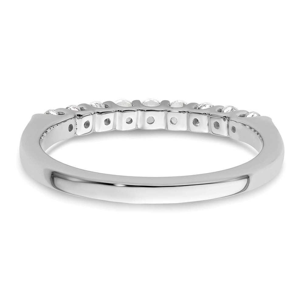 14K White Gold 9-Stone Shared Prong 1/3 carat Complete Round Diamond Band