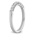 14K White Gold 9-Stone Shared Prong 1/3 carat Complete Round Diamond Band