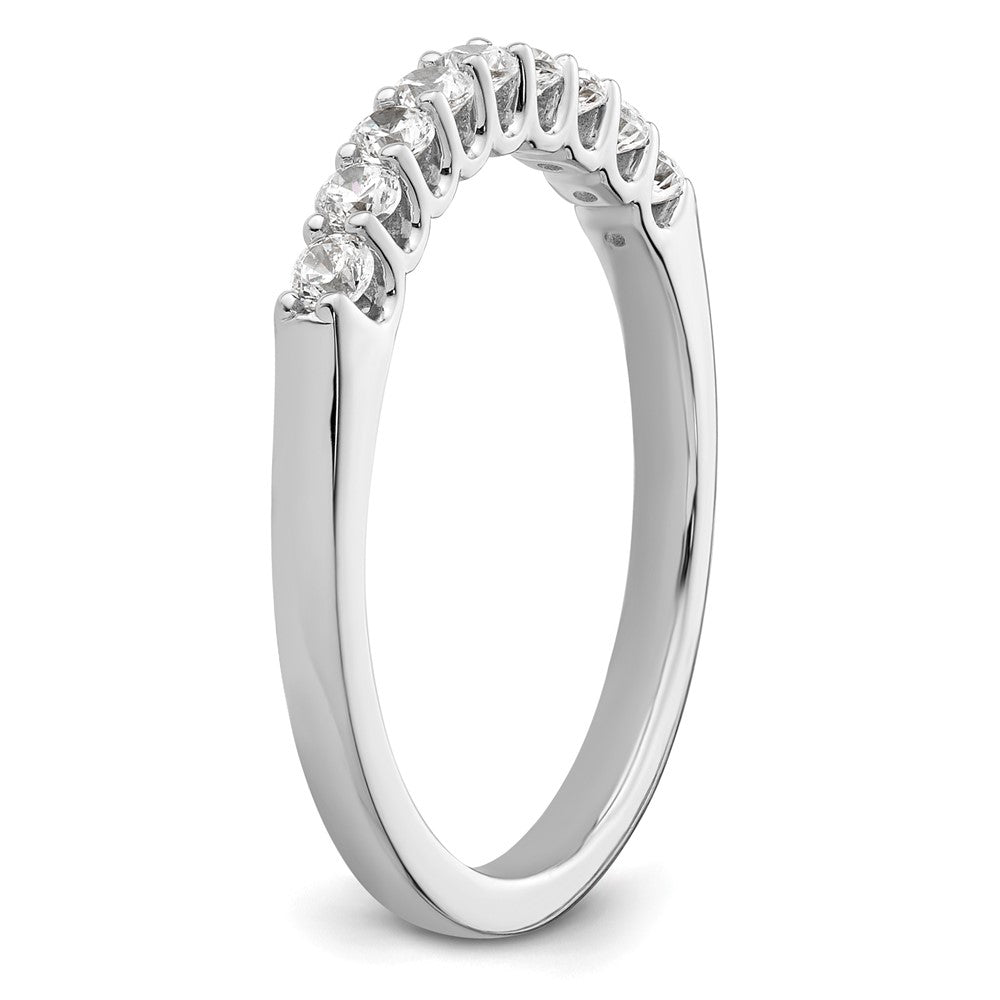 14K White Gold 9-Stone Shared Prong 1/3 carat Complete Round Diamond Band