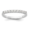 14K White Gold 9-Stone Shared Prong 1/3 carat Complete Round Diamond Band