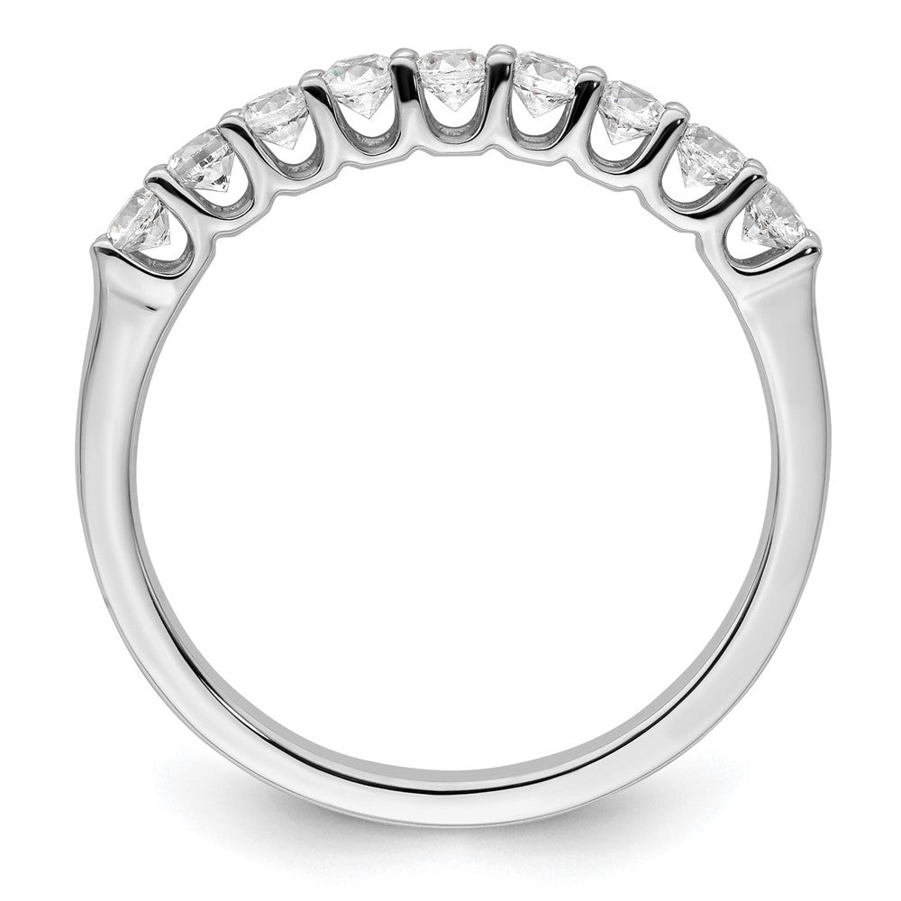 14K White Gold 9-Stone Shared Prong 1/2 carat Complete Round Diamond Band