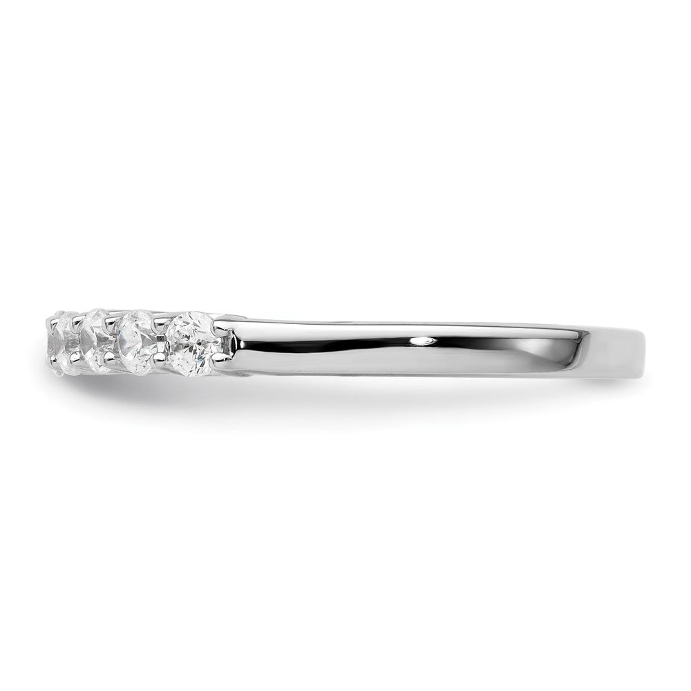 14K White Gold 9-Stone Shared Prong 1/2 carat Complete Round Diamond Band