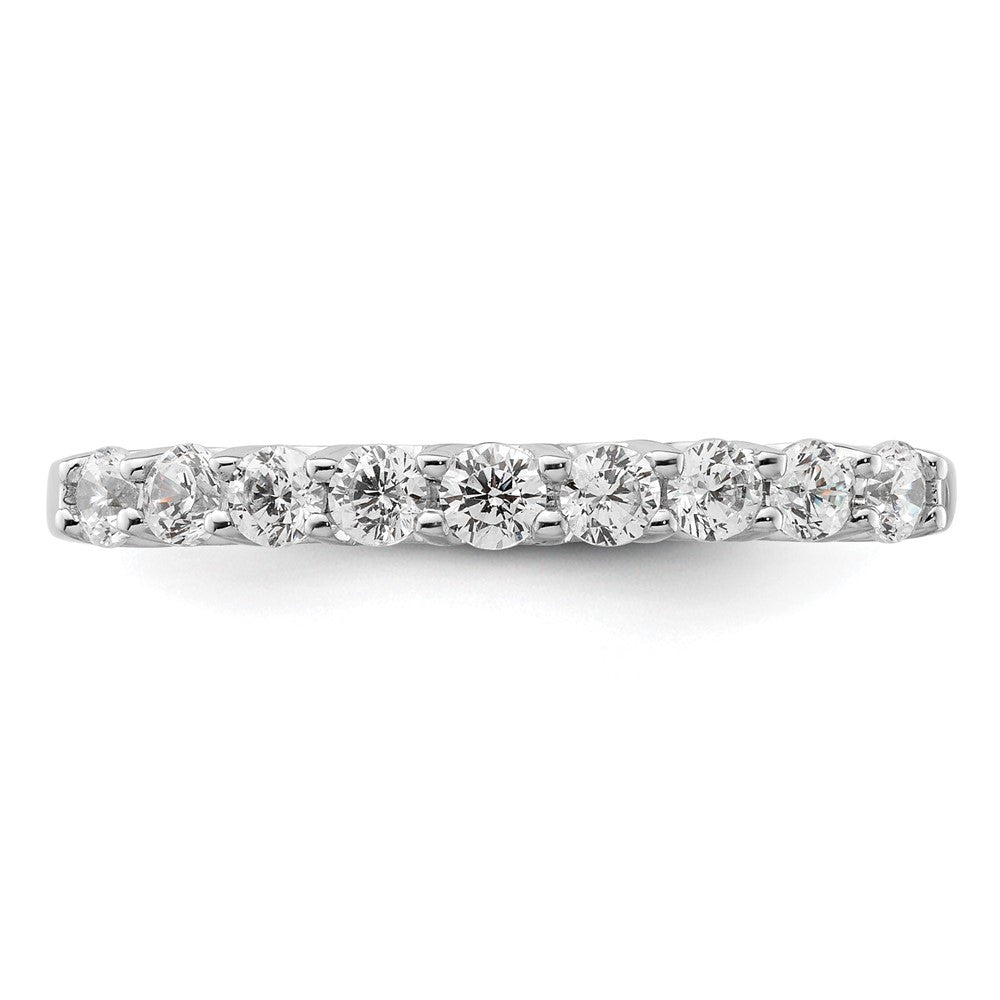 14K White Gold 9-Stone Shared Prong 1/2 carat Complete Round Diamond Band
