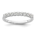 14K White Gold 9-Stone Shared Prong 1/2 carat Complete Round Diamond Band