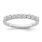 14K White Gold 9-Stone Shared Prong 1/2 carat Complete Round Diamond Band