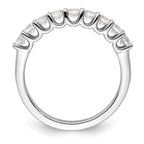 14K White Gold 9-Stone Shared Prong 5/8 carat Complete Round Diamond Band