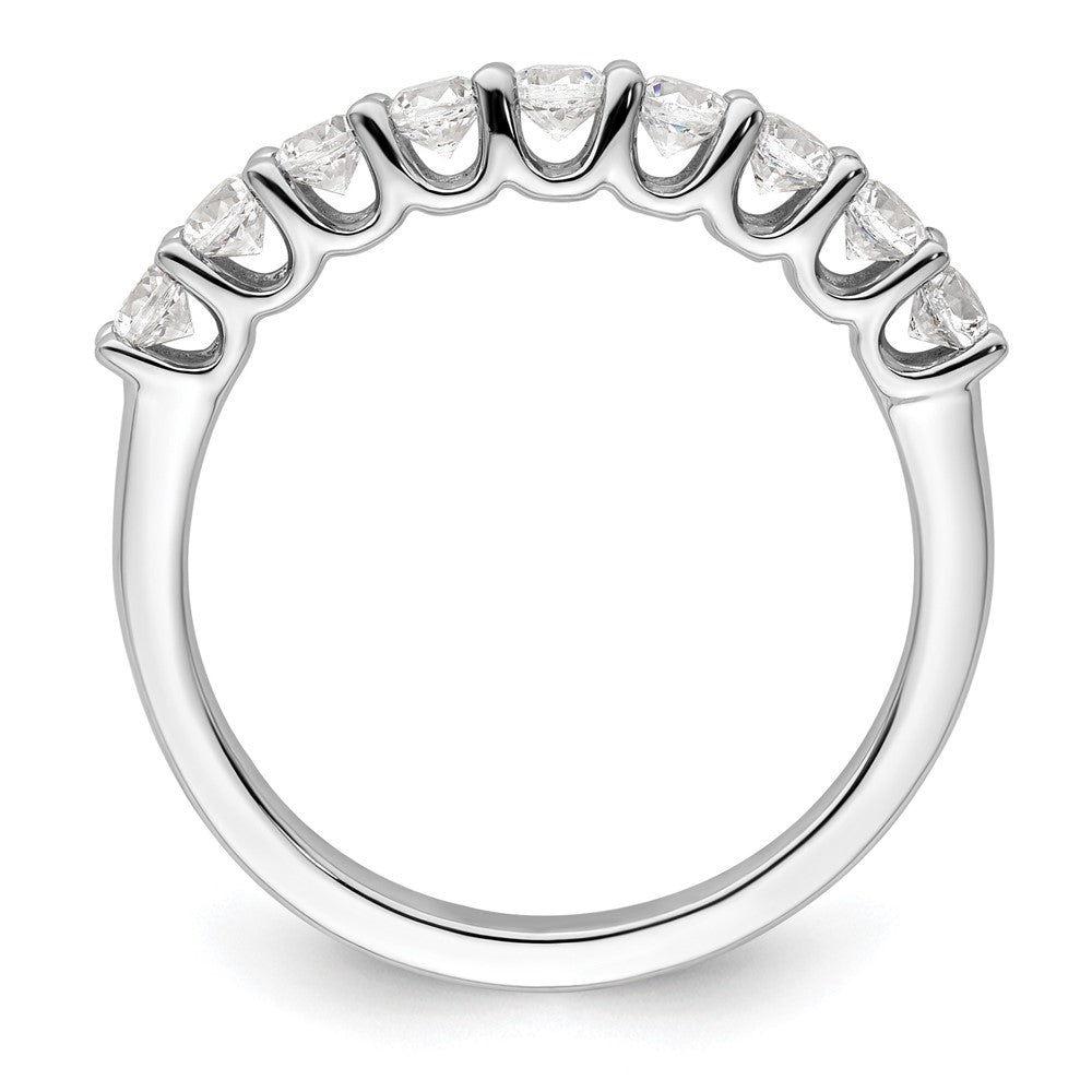 14K White Gold 9-Stone Shared Prong 5/8 carat Complete Round Diamond Band