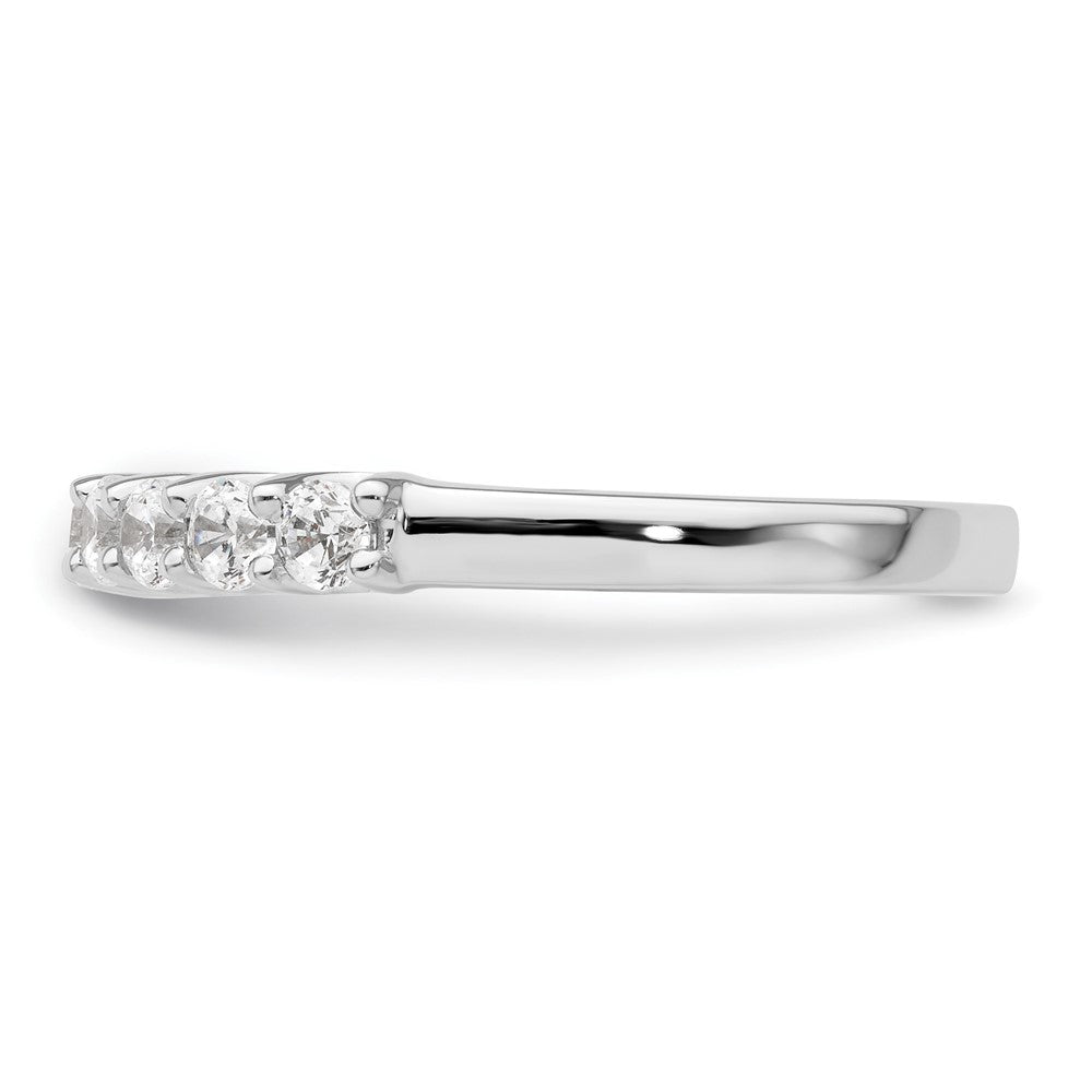 14K White Gold 9-Stone Shared Prong 5/8 carat Complete Round Diamond Band