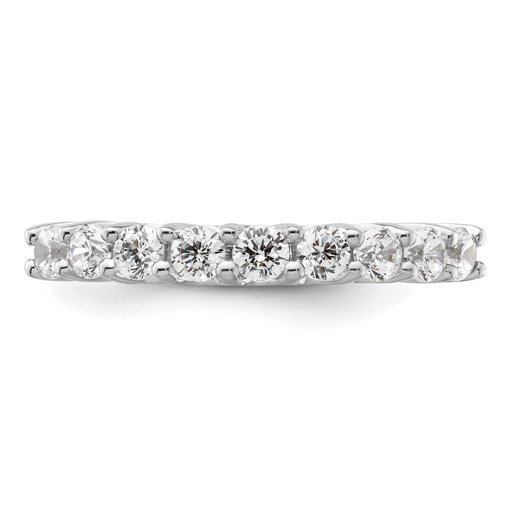14K White Gold 9-Stone Shared Prong 5/8 carat Complete Round Diamond Band