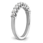 14K White Gold 9-Stone Shared Prong 5/8 carat Complete Round Diamond Band