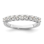 14K White Gold 9-Stone Shared Prong 5/8 carat Complete Round Diamond Band
