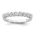 14K White Gold 9-Stone Shared Prong 5/8 carat Complete Round Diamond Band