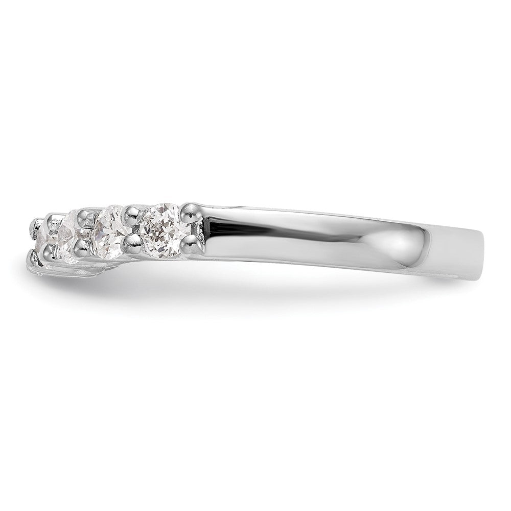 14K White Gold 9-Stone Shared Prong 7/8 carat Complete Round Diamond Band