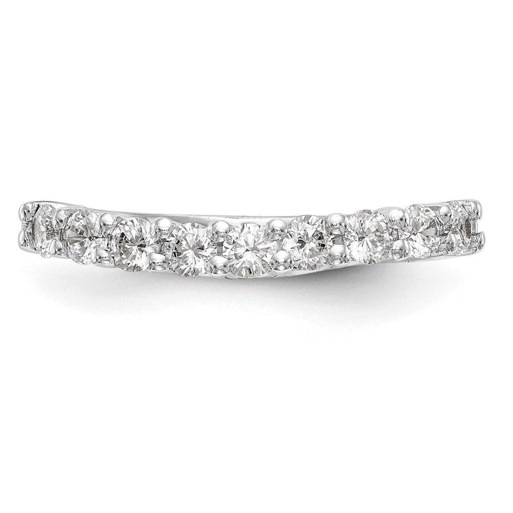 14K White Gold 9-Stone Shared Prong 7/8 carat Complete Round Diamond Band