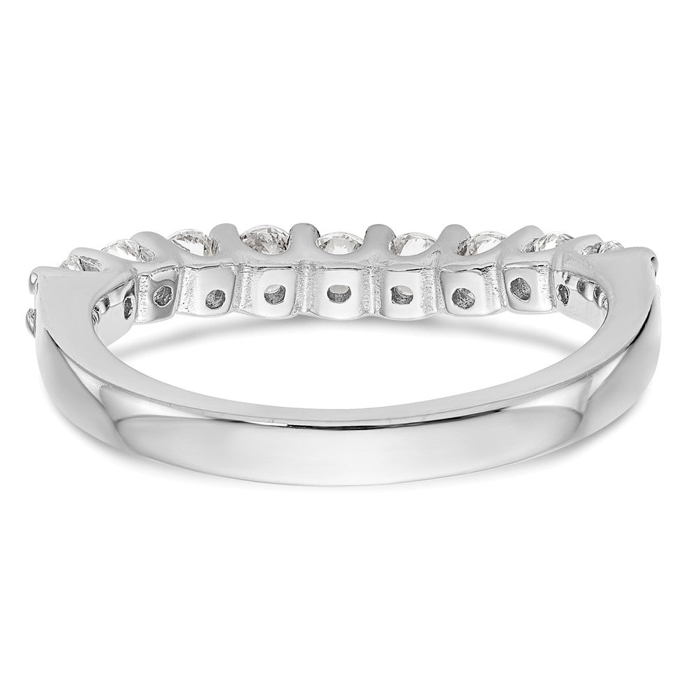 14K White Gold 9-Stone Shared Prong 7/8 carat Complete Round Diamond Band