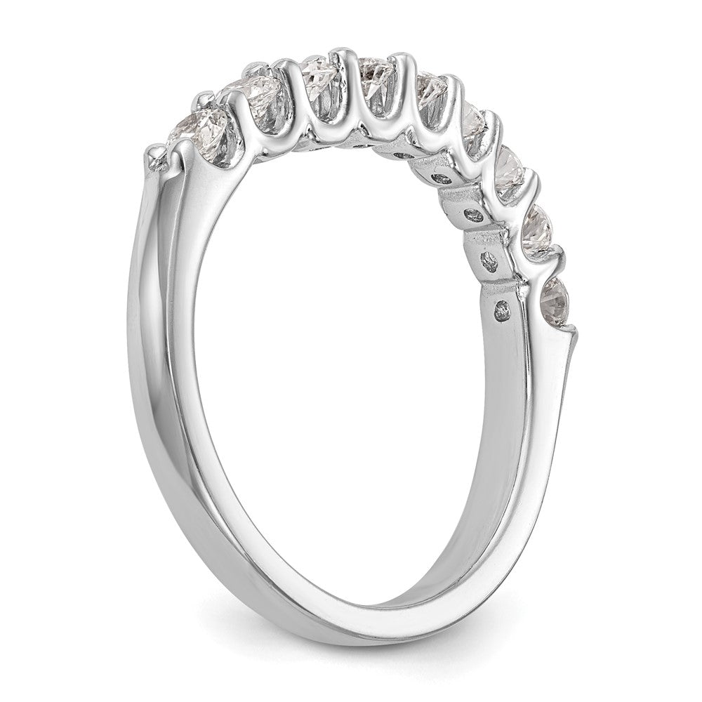 14K White Gold 9-Stone Shared Prong 7/8 carat Complete Round Diamond Band