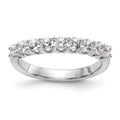 14K White Gold 9-Stone Shared Prong 7/8 carat Complete Round Diamond Band