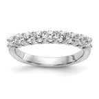 14K White Gold 9-Stone Shared Prong 7/8 carat Complete Round Diamond Band