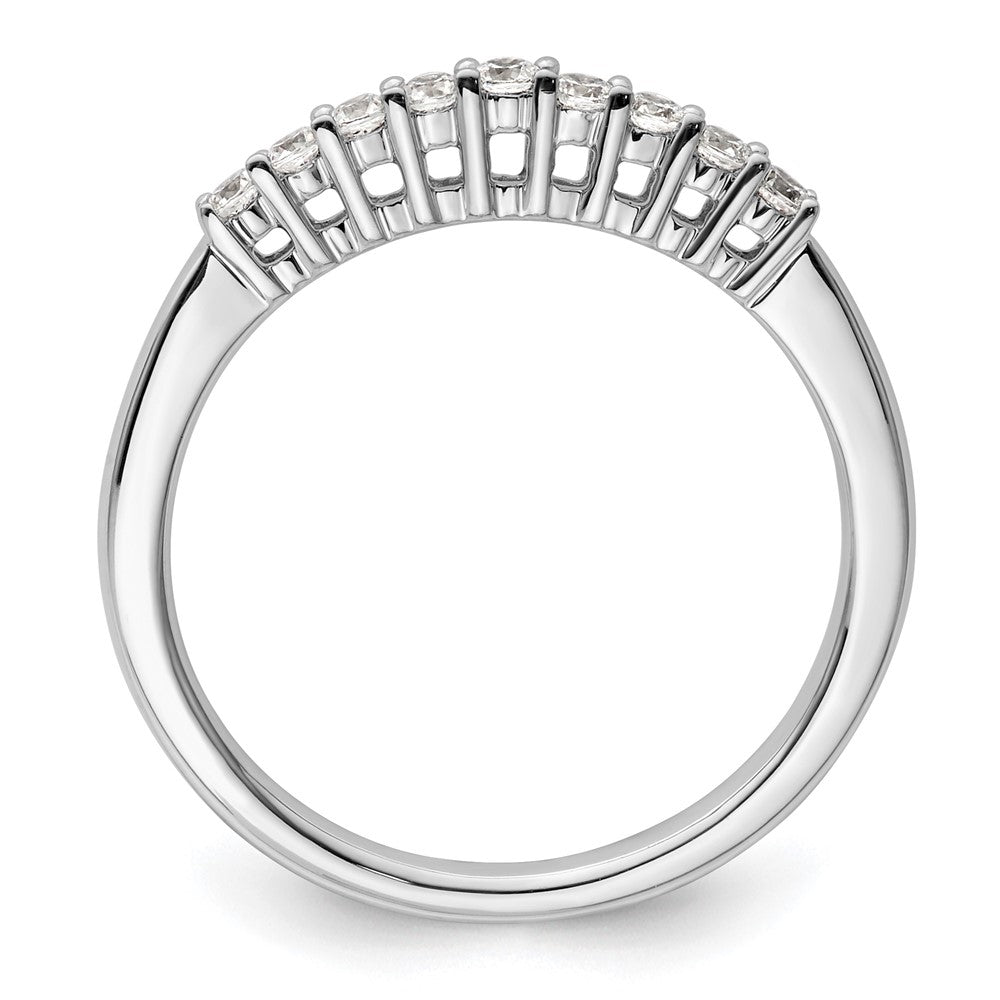 14K White Gold 9-Stone Shared Prong 1/5 carat Complete Round Diamond Band