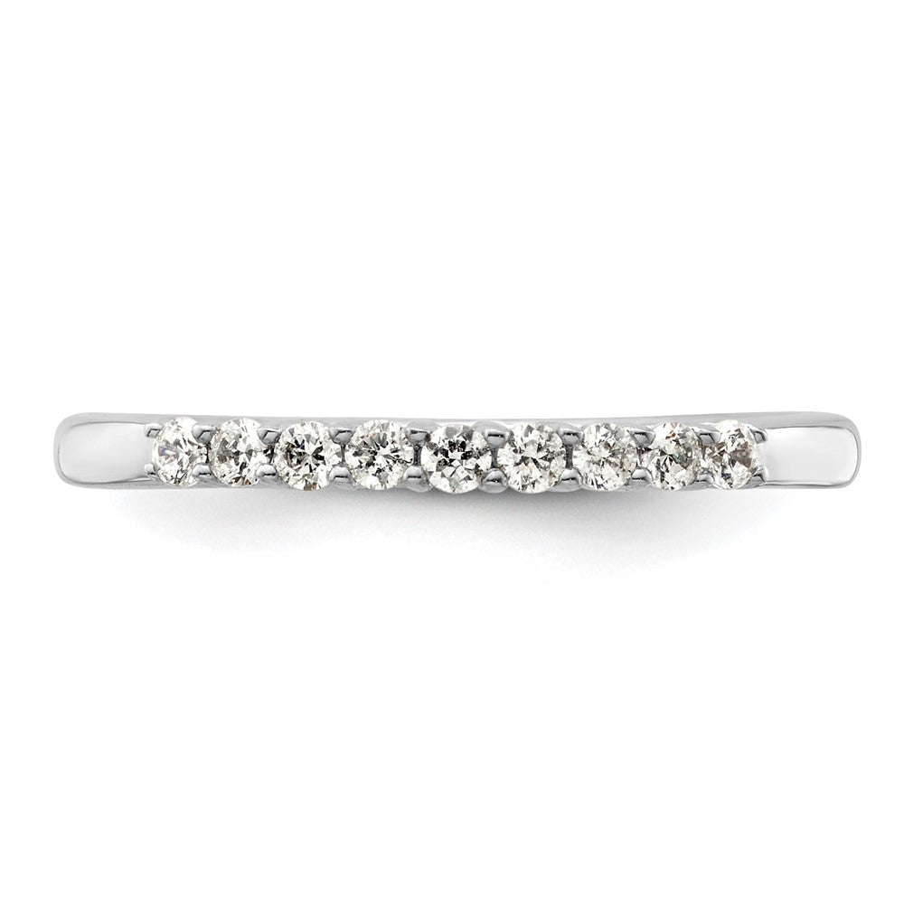 14K White Gold 9-Stone Shared Prong 1/5 carat Complete Round Diamond Band