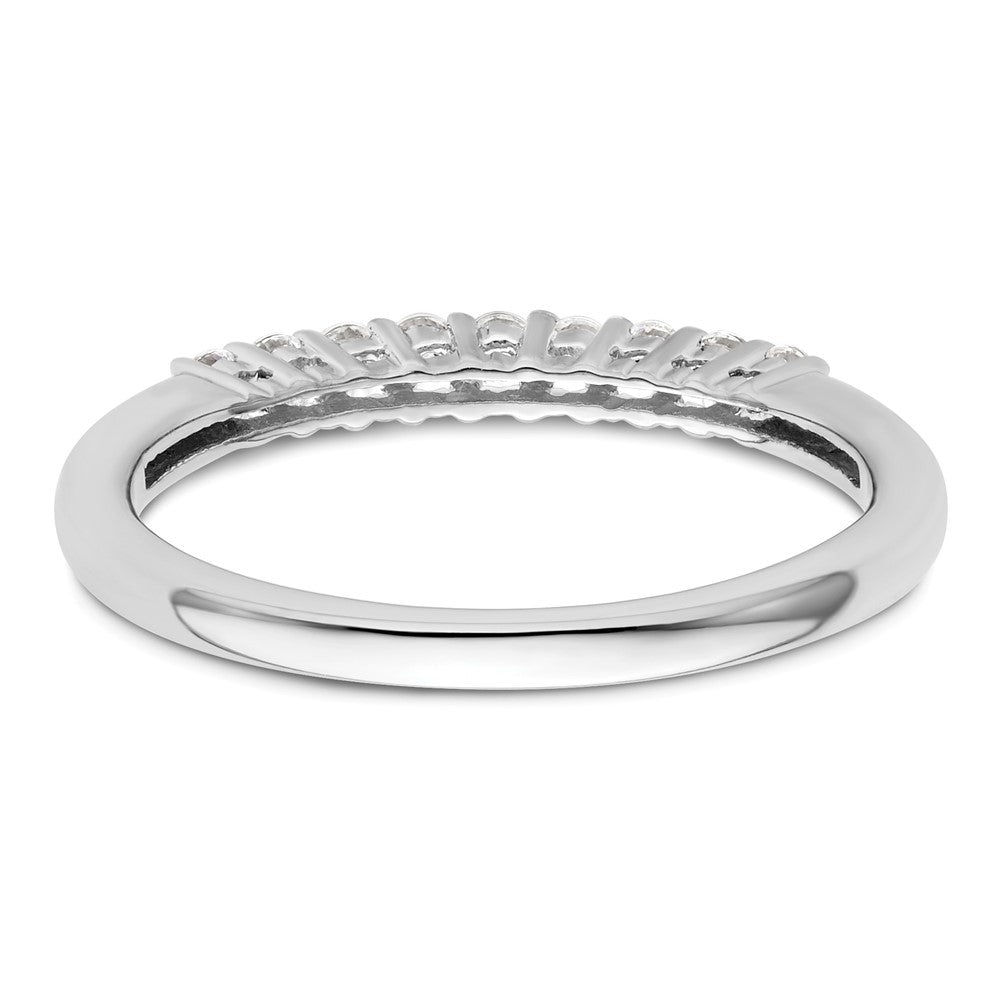 14K White Gold 9-Stone Shared Prong 1/5 carat Complete Round Diamond Band