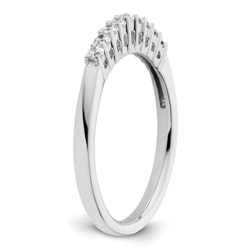 14K White Gold 9-Stone Shared Prong 1/5 carat Complete Round Diamond Band