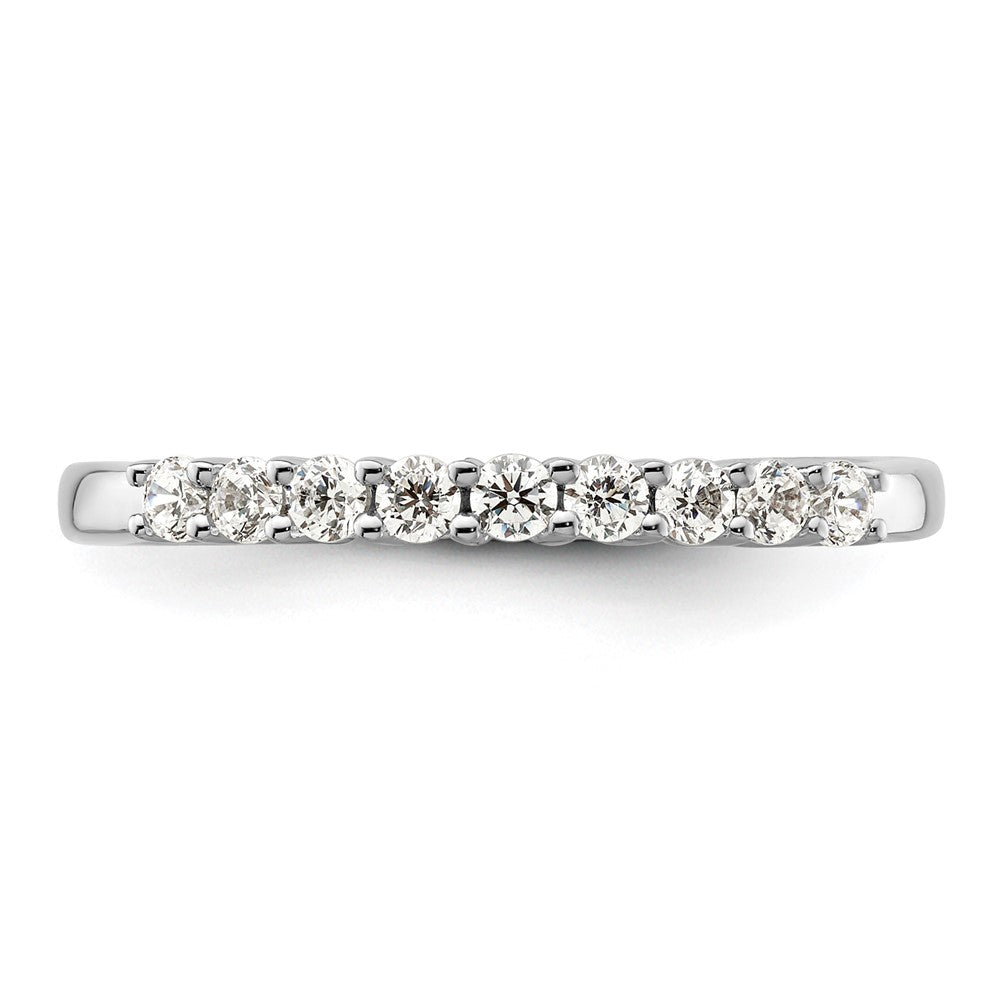 14K White Gold 9-Stone Shared Prong 1/3 carat Complete Round Diamond Band
