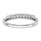 14K White Gold 9-Stone Shared Prong 1/3 carat Complete Round Diamond Band