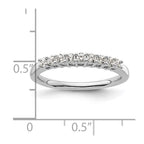 14K White Gold 9-Stone Shared Prong 1/3 carat Complete Round Diamond Band