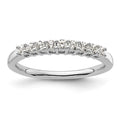 14K White Gold 9-Stone Shared Prong 1/3 carat Complete Round Diamond Band