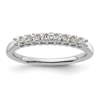 14K White Gold 9-Stone Shared Prong 1/3 carat Complete Round Diamond Band