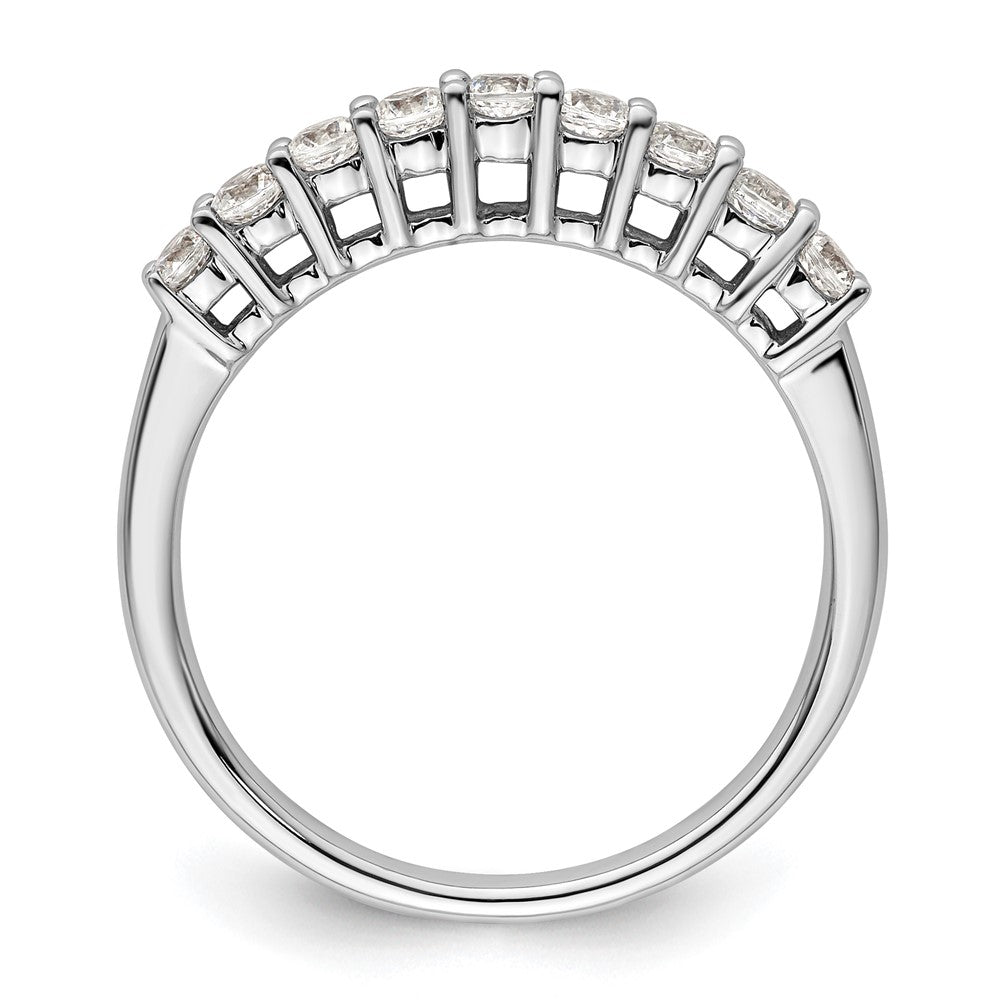 14K White Gold 9-Stone Shared Prong 1/2 carat Complete Round Diamond Band