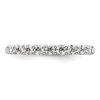 14K White Gold 9-Stone Shared Prong 1/2 carat Complete Round Diamond Band