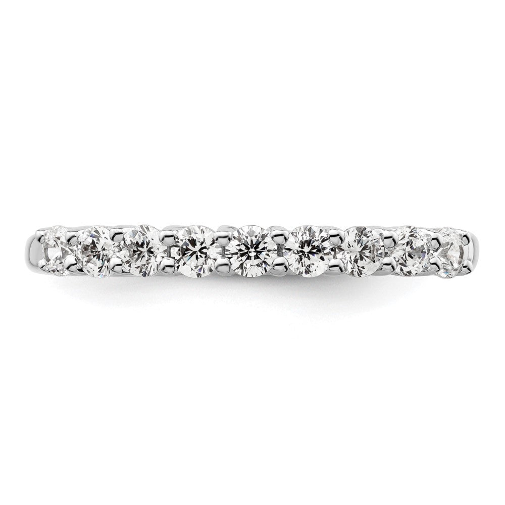 14K White Gold 9-Stone Shared Prong 1/2 carat Complete Round Diamond Band