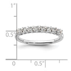14K White Gold 9-Stone Shared Prong 1/2 carat Complete Round Diamond Band