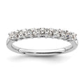 14K White Gold 9-Stone Shared Prong 1/2 carat Complete Round Diamond Band