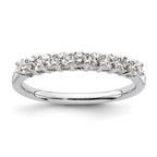 14K White Gold 9-Stone Shared Prong 1/2 carat Complete Round Diamond Band